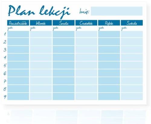 Magnetyczny plan lekcji dla dzieci, Niebieski