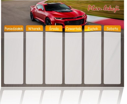 Magnetyczny plan lekcji dla dzieci, Samochód