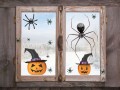 Naklejki Halloween, ozdoby na okno, Pająki, Dynia
