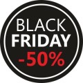 Naklejka BLACK FRIDAY na witrynę, szybę, wyprzedaż -50%