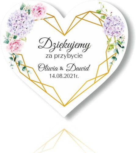 Młoda Para, Magnesy na lodówkę, Podziękowania dla gości, kwiaty bzu, fioletowy bez, Róże.