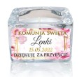 Szklany świecznik z naklejką - 5szt, Świeczka, Komunia, Podziękowanie dla gości