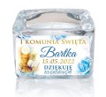 5 szt. Szklany świecznik z naklejką, Niebieski, Świeczka, Komunia