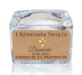 5 szt. Szklany świecznik z naklejką, Eko, Kraft , Świeczka, Komunia
