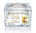 5 szt. Szklany świecznik z naklejką, Świeczka, Komunia