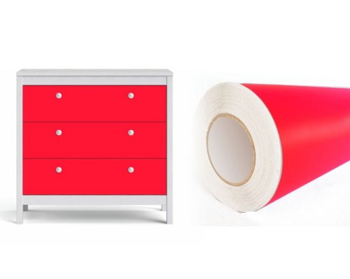 Folia samoprzylepna, Okleina Meblowa,  Czerwona Matowa
