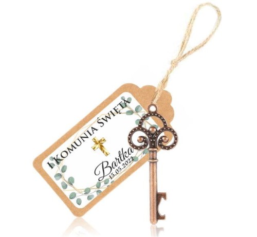 Klucz otwieracz, Brelok, Podziękowanie dla gości, Liście