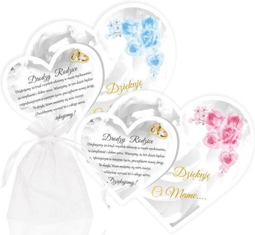 Magnesy z woreczkiem jako podziękowanie ślubne dla rodziców, podziękowanie ślubne dla mamy, podziękowanie ślubne dla taty
