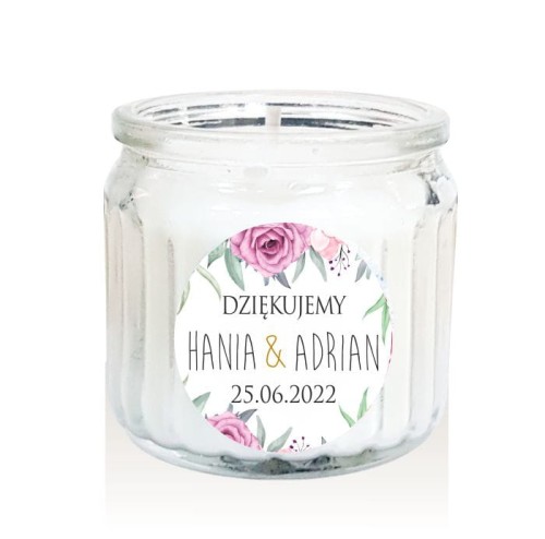 Świeca zapachowa, świeczka, Podziękowanie dla gości, ŚLUB