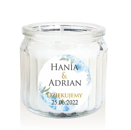 Świeca zapachowa, Świeczka, Kwiaty, Podziękowanie dla gości, ŚLUB