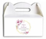 Pudełko na ciasto, Podziękowania dla gości, Różowe Magnolie, kwiaty KOL509 