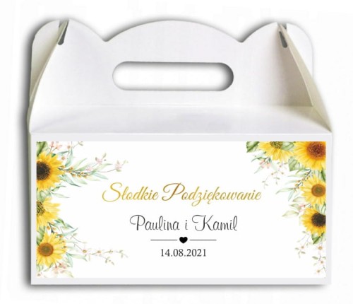 Pudełko na ciasto, Podziękowania dla gości, Słoneczniki, kwiaty słonecznika CIAS513