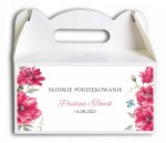 Pudełko na ciasto, Podziękowania dla gości,czerwone maki, kwiaty, motyl CIAS519