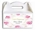Pudełko na ciasto, Podziękowania dla gości, białe i różowe kwiaty, róże CIA523