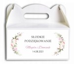 Pudełko na ciasto, Podziękowania dla gości, bukiet kwiatów, pastelowe róże CIAS525
