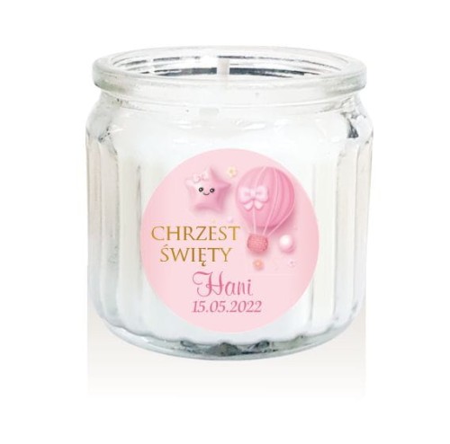 Świeca zapachowa, świeczka, CHRZEST, dla dziewczynki, Podziękowanie dla gości