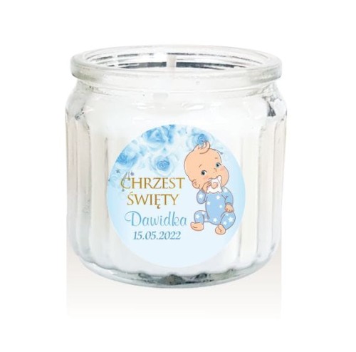Świeca zapachowa, świeczka, CHRZEST, Chłopiec, Podziękowanie dla gości
