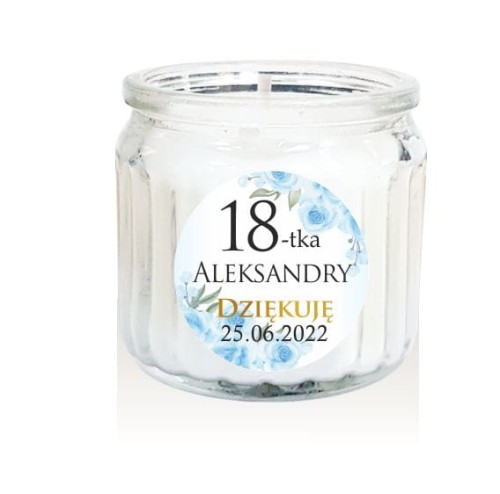 OSIEMNASTKA, 18 urodziny, Świeca, świeczka, Podziękowanie dla gości