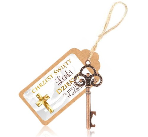 Klucz otwieracz, Brelok, Chrzest, Podziękowanie dla gości