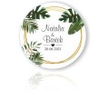 Naklejki personalizowne 50 szt. 4x4cm, Podziękowania dla gości, Tropikalne liście, Monstera