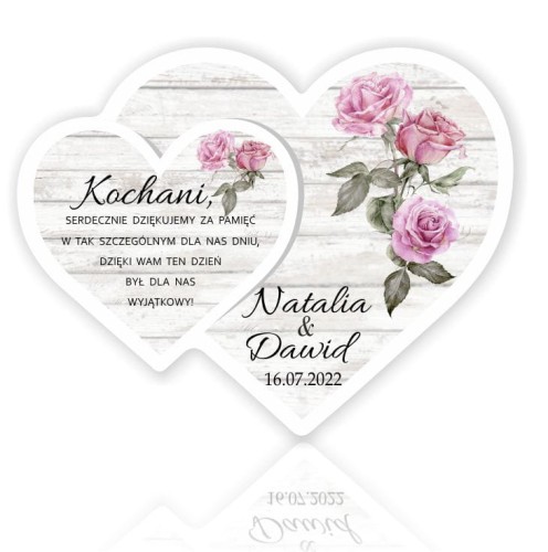 Magnes, Róże, Podziękowanie dla gości, w stylu Decoupage