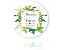 Naklejki personalizowne 50 szt. 4x4cm, Kwiaty, Podziękowania dla gości