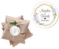 Naklejki personalizowne 50 szt. 4x4cm, Liliowe kwiatki