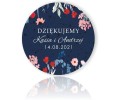 Naklejki personalizowne 50 szt. 4x4cm, Polne kwiaty na granatowym tle