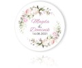Naklejki personalizowne 50 szt. 4x4cm, Bukiet kwiatów, pastelowe róże