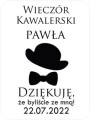 Wieczór kawalerski podziękowanie Butelka 100ml z naklejką