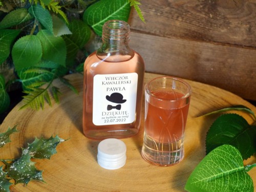 Wieczór kawalerski podziękowanie Butelka 100ml z naklejką