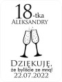 Osiemnastka 18 urodziny podziękowanie Butelka 100ml z naklejką