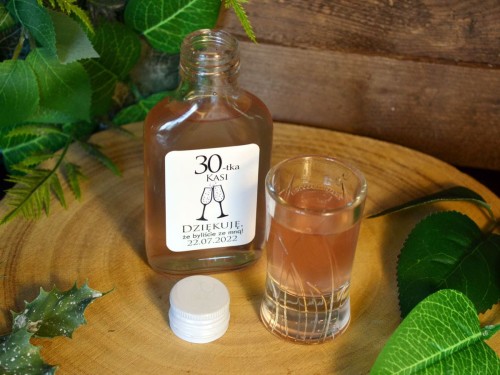 Jubileusz urodziny podziękowanie Butelka 100ml z naklejką