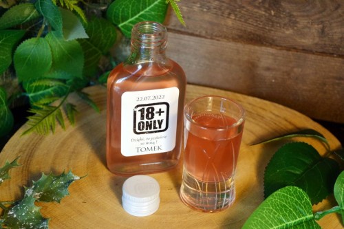 Osiemnastka 18 urodziny podziękowanie Butelka 100ml z naklejką