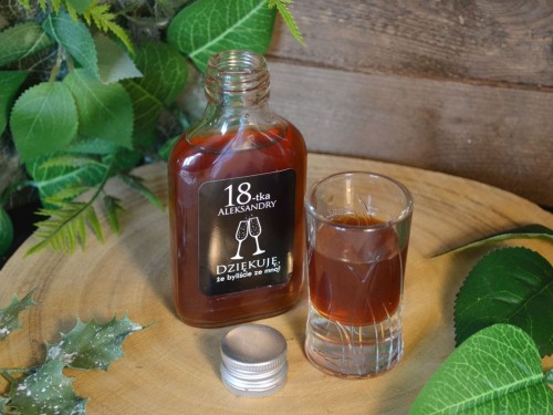 Osiemnastka 18 urodziny podziękowanie Butelka 100ml z naklejką