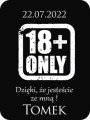 Osiemnastka 18 urodziny podziękowanie Butelka 100ml z naklejką