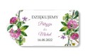 Bilecik, winietki ślubne z imionami i data ślubu, polne kwiaty i koniczyna
