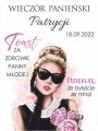 Etykieta na wieczór panieński, dziewczyna z balonami, toast za zdrowie panny młodej