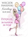 Etykieta na wieczór panieński, dziewczyna z balonami, dziękuje, że byłyście ze mną