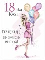 Naklejka na osiemnastkę, urodziny z podziękowaniem
