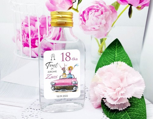 Butelka setka na urodziny, osiemnastkę, jubileusz, wieczorek panieński, podziękowanie dla dziewczyn z okazji wieczoru panieńskiego, z imionami