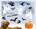 Naklejki na Halloween, Duchy, Dekoracje na okno, WIELORAZOWE naklejki