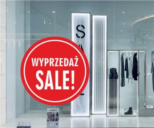 Naklejka SALE na witrynę, szybę, Wyprzedaż