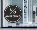 Naklejka" WYPRZEDAŻ" na witrynę, szybę
