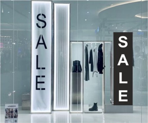 Czarna naklejka "SALE" na witrynę, szybę