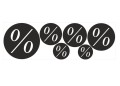 Czarne naklejki "%" na witrynę, szybę, 6 szt., Rabat