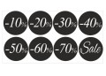 Naklejki rabatowe na witrynę, szybę, 8 szt., Rabaty, -50%