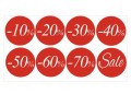Naklejki rabatowe na witrynę, szybę, 8 szt., -20%, -30%, -50%