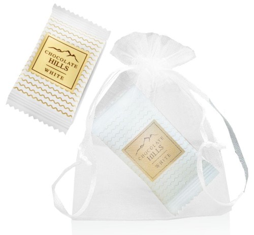 Czekoladka w woreczku dla gości, słodkie podziękowanie dla gości