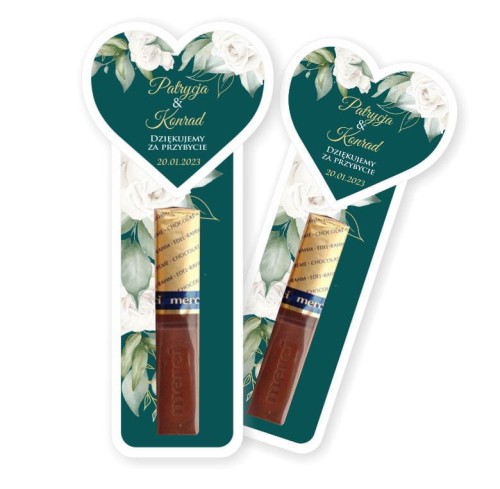 Merci Podziękowanie dla gości na ślub, Etykiety na czekoladki